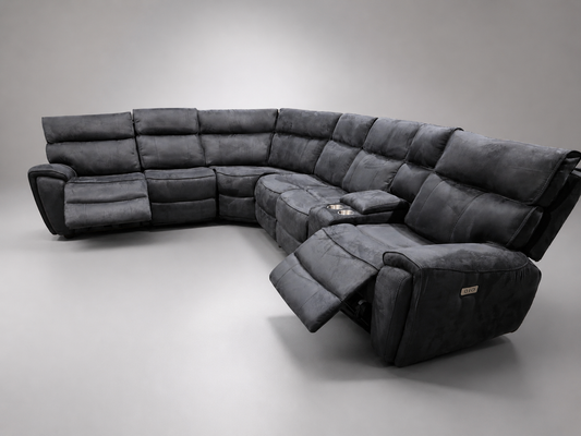 Suede corner Manual 6seater lounge