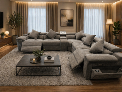 Elysian Grey Corner electric Recliner Lounge