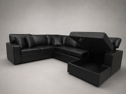 Modern U-Shape Sofa Bed with Storage