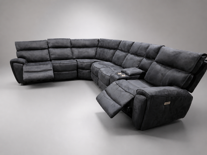 Suede corner Manual 6seater lounge