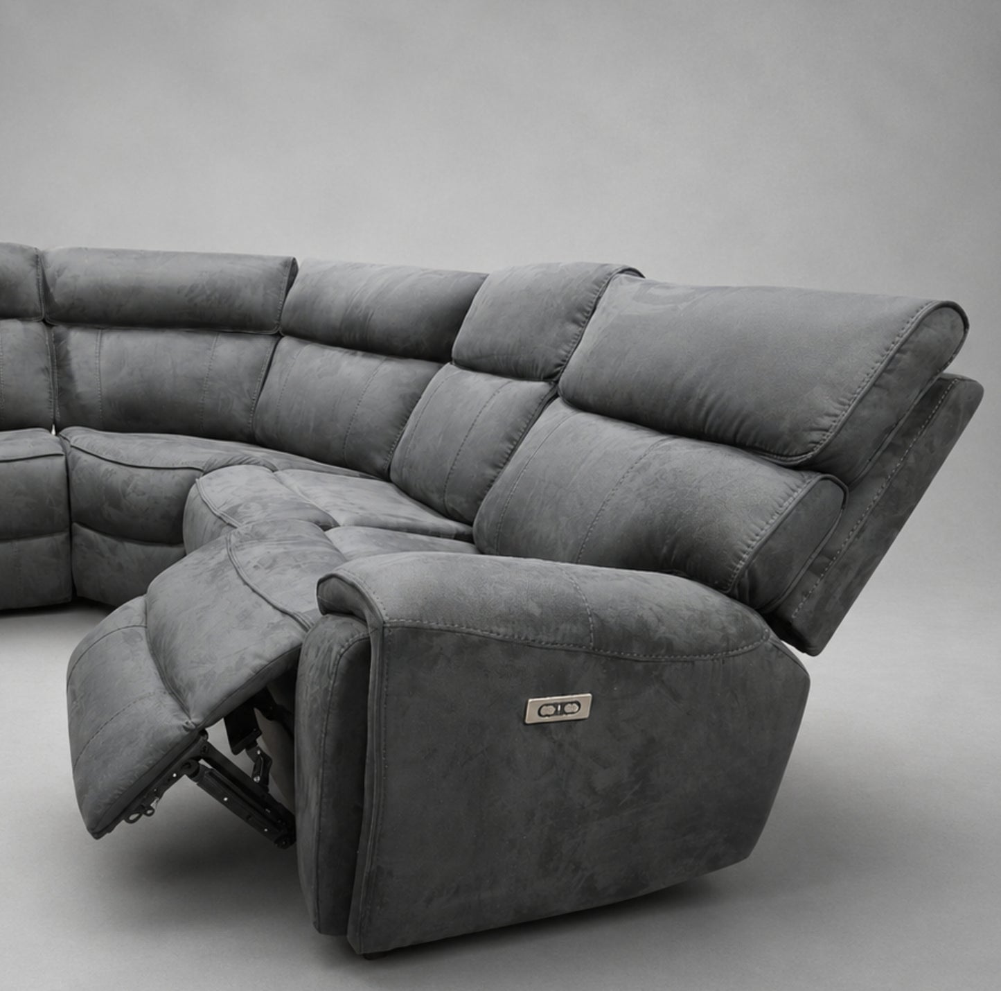 Suede corner Manual 6seater lounge