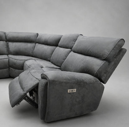 Suede corner Manual 6seater lounge