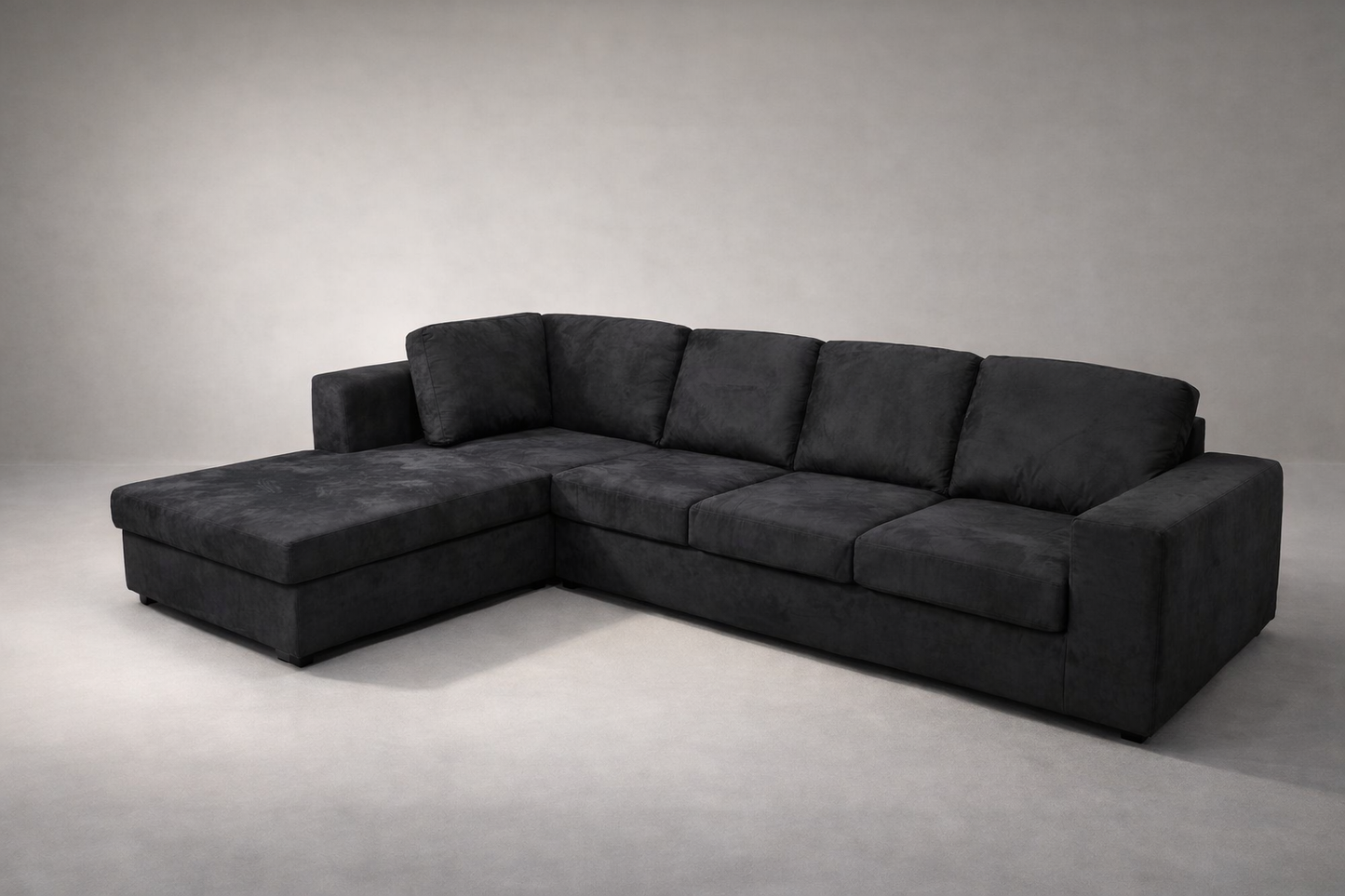 Luxe Comfort L-Shape Suede Fabric Lounge
