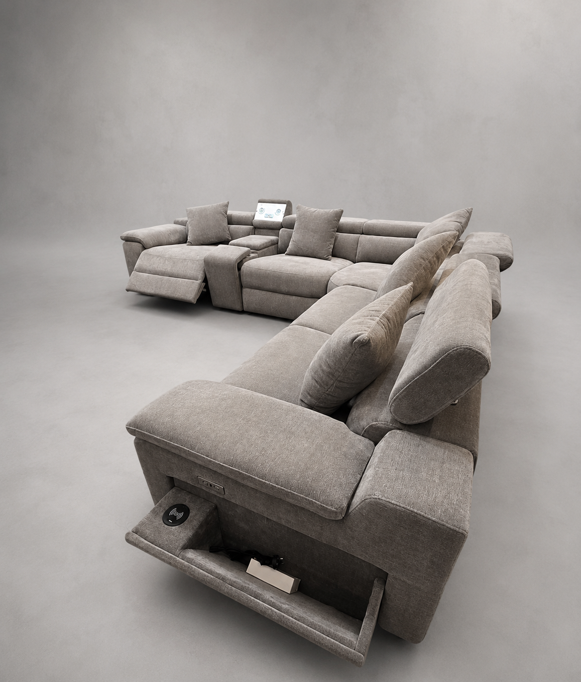 Elysian Grey Corner electric Recliner Lounge