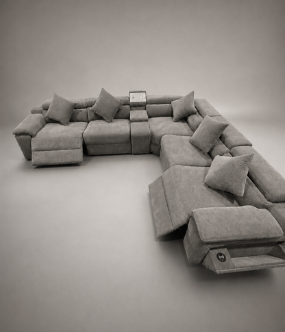 Elysian Grey Corner electric Recliner Lounge