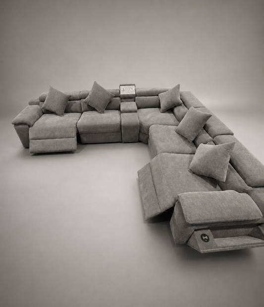 Elysian Grey Corner electric Recliner Lounge