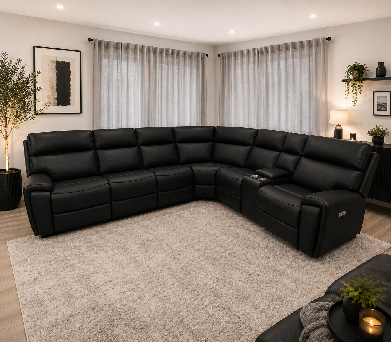 Shadow corner electric recliner lounge