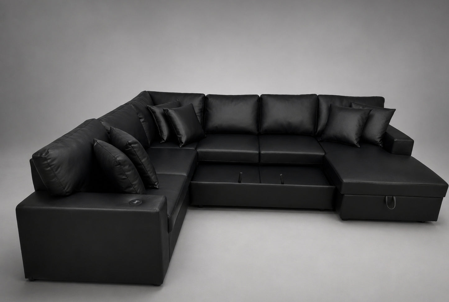 Modern U-Shape Sofa Bed with Storage