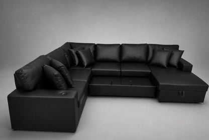 Modern U-Shape Sofa Bed with Storage