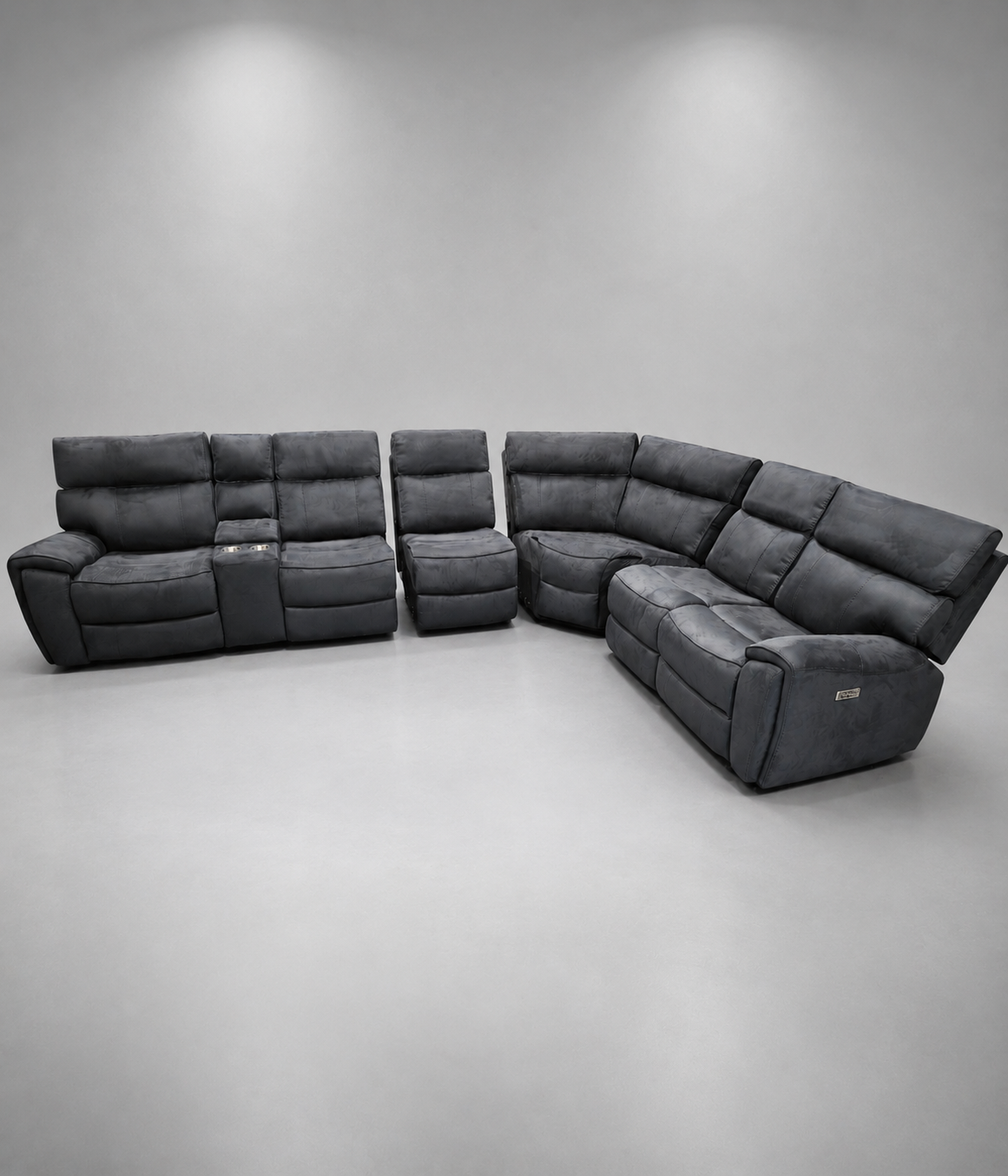 Suede corner Manual 6seater lounge