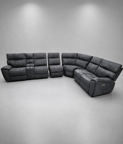 Suede corner Manual 6seater lounge
